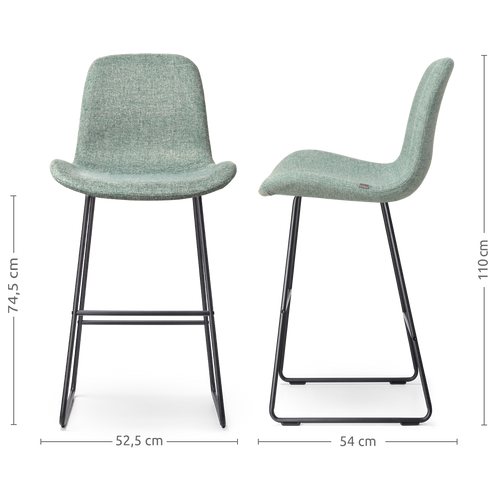 Nolon Nino-Fé Barkruk Zacht Groen - Zwart Onderstel - 75 cm - vtwonen shop