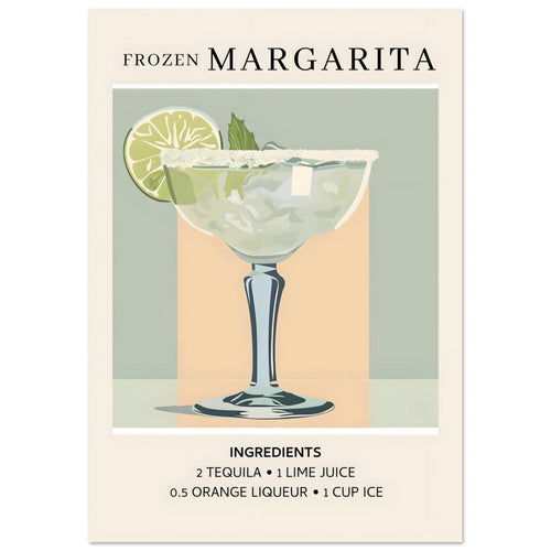 Artfulprints  Frozen Margarita cocktail I - Ingrediënten   poster 50x70 cm - vtwonen shop