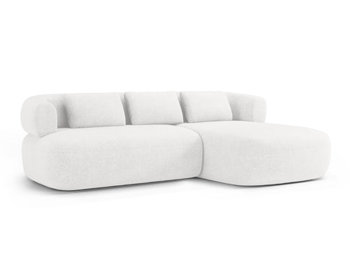 Micadoni rechter hoekbank Jenny 5-zits, boucle ivoor - 145x225x73cm
