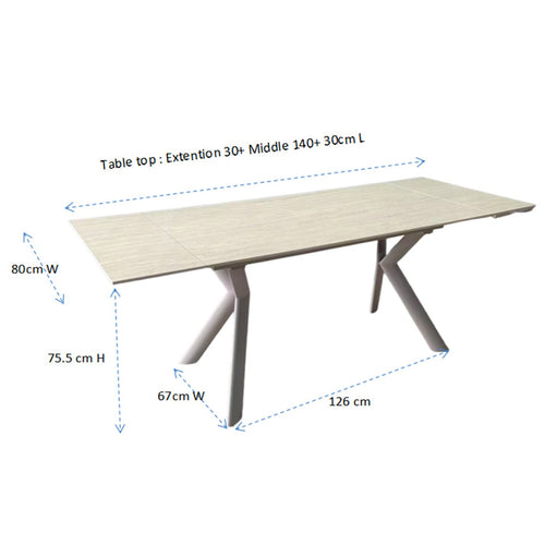 Kare Design Uitschuifbare Eettafel Xenia 200x80cm wit