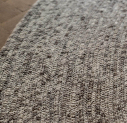Interieur05 Rond wollen vloerkleed Gapo grijs gemeleerd op=op - 220 x 220 cm