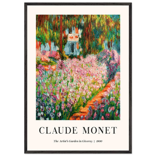 Artfulprints Poster met Lijst Claude Monet – The artist’s garden in Giverny III   - 70x100 cm - Meerkleurig