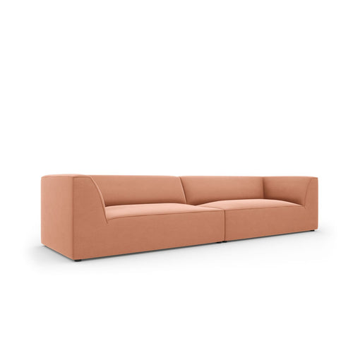 Cosmopolitan Design - Bank Siena 4-zits, flueel roze - 93x302x69cm