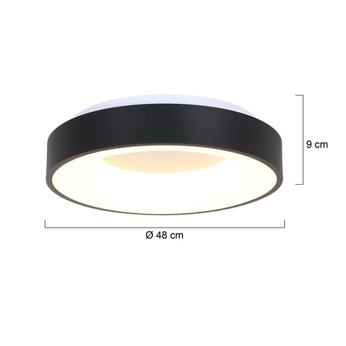 Steinhauer plafondlamp Ringlede - 1 lichts - 48x 9 cm - zwart - vtwonen shop