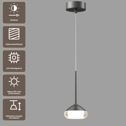 Artdelight Hanglamp Phoenix - Staalgrijs