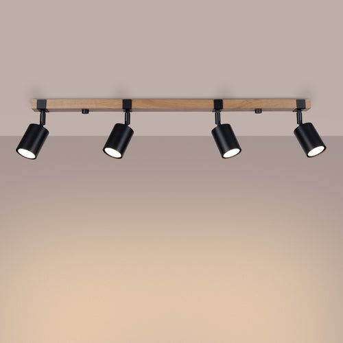 Sollux Lighting Plafondlamp FAGER 4L zwart - 88x6x17,2cm