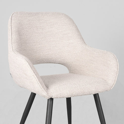 LABEL51 Eetkamerstoel Fer - Naturel Bouclé - Zithoogte 48cm