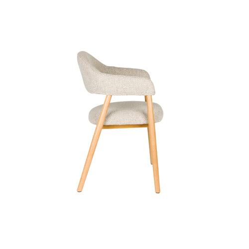 Housecraft Living Indy Eetkamerstoelen met leuning Licht Bruin/ Beige - Set van 2