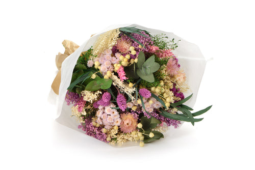 Boeket droogbloemen Fantasy Lilla | Lengte ± 35 centimeter | Met lila, witte en roze droogbloemen - vtwonen shop
