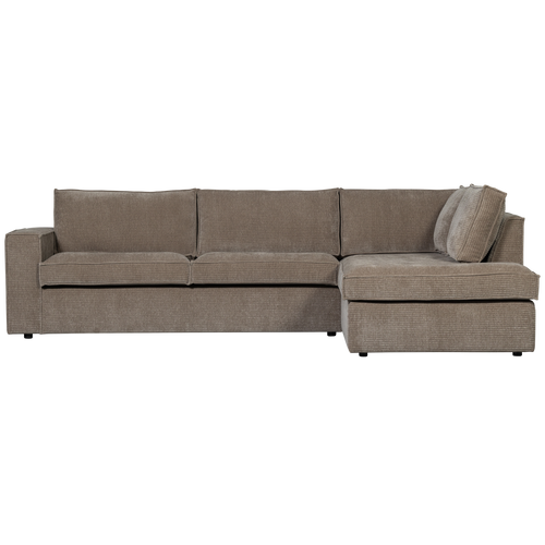 Basiclabel hoekbank rechts Hajo - Rib - Taupe - 84x283x197 - vtwonen shop