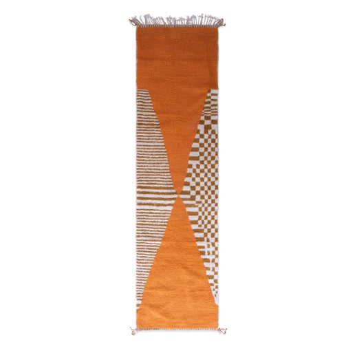 AFK Living vloerkleed Berber - handgemaakt - Wol - 97 x 351 cm - vtwonen shop
