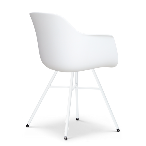 Nolon Noa-Liz eetkamerstoel wit met mosgroen zitkussen - wit onderstel