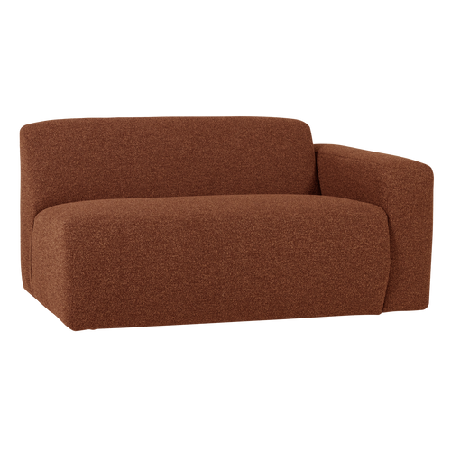 WOOOD 1,5-zits bank arm rechts Mojo Base - Bouclé - Roestbruin - 74x145x97