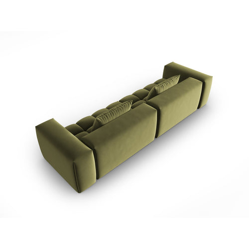 Cosmopolitan Design - Modulaire bank Verona 5-zits, flueel lichtgroen - 85x290x70cm