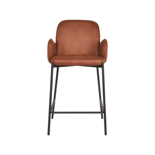 LABEL51 Barkruk Jari - Cognac - Zithoogte 65cm - Set van 2