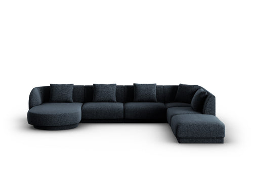 Cosmopolitan Design Panoramische hoekbank rechts Tulum 6-zits, chenille, koningsblauw - 255x330x70cm