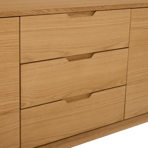 Furnhouse 3-deurs dressoir Nyborg - Natuurlijk eikenhout - MDF, Eikenfineer - 45x180x75