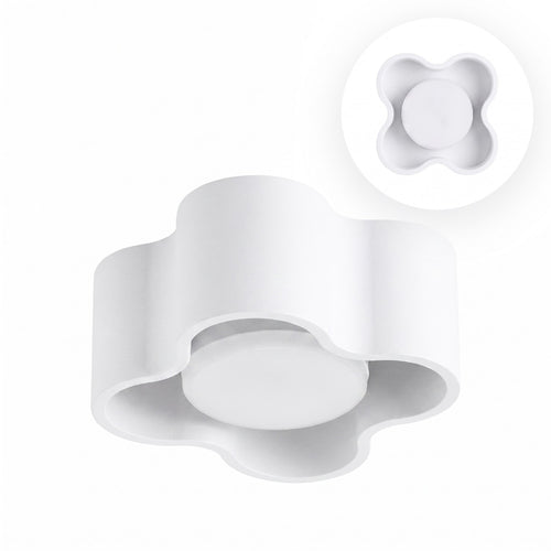 Sollux Lighting Plafondlamp OVIO 1 wit Gx53 - 12x12x6cm