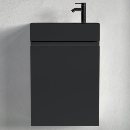 LOMAZOO toiletmeubel Malibu - zwarte wastafel - mat zwart
