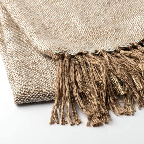 LORA - plaid 130x170 cm - gemêleerd - Greige - bruin