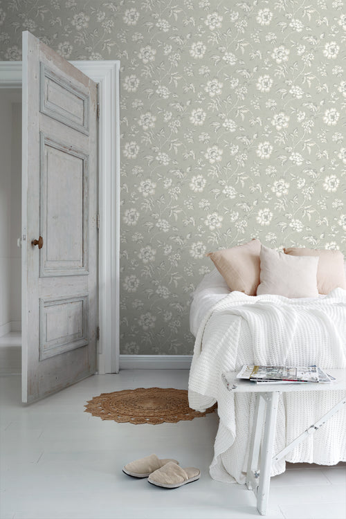 Borastapeter behang bloemen beige - 53 cm x 10.05 m - 660411 - vtwonen shop