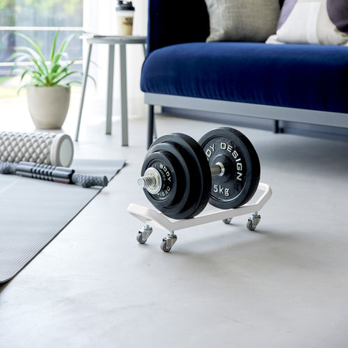 Yamazaki Tower Dumbbell rek op wielen - Wit