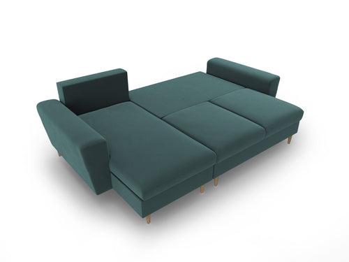Cosmopolitan Design Omkeerbare converteerbare hoekbank met opbergdoos Kyoto 4-zits, flueel olie - 145x241x88cm