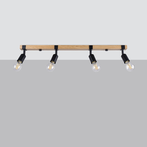 Sollux Lighting Plafondlamp ZUCA 4 zwart - 89x15x14cm