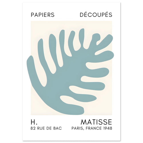 Artfulprints  Matisse – Coral bloom turquoise   poster A4 21x29.7 cm - vtwonen shop