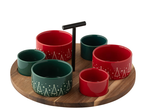 J-Line tapasplank - hout - rood/groen - large - vtwonen shop