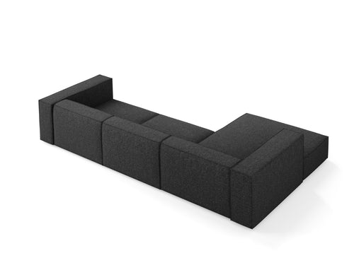 Cosmopolitan Design linker hoekbank Arendal 4-zits, chenille, zwart - 166x284x70cm