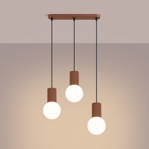 Sollux Lighting Hanglamp HALO 3L mokka - 40x6x120cm