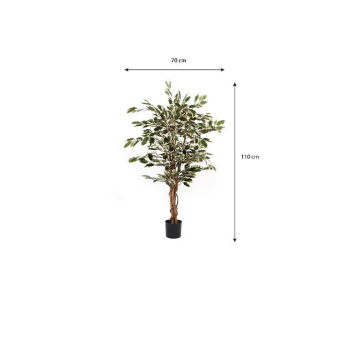Mica Decorations Ficus Kunstplant - H110 x Ø70 cm - Groen Bont