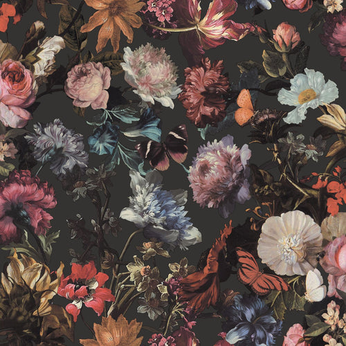 Walls4You behang bloemmotief grijs, roze en blauw - 53 cm x 10.05 m - 935330