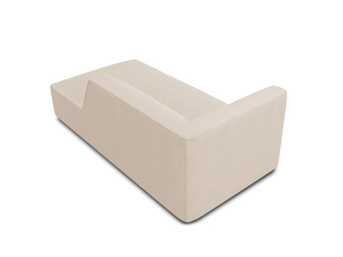Micadoni rechter chaise longue Ruby structurele stof, beige - 180x93x69cm