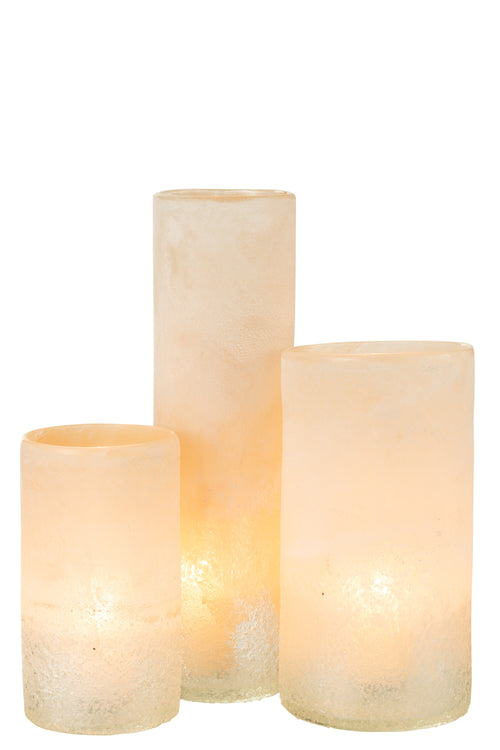 J-Line vaas Cilinder - glas - beige - large - 41 cm hoog - vtwonen shop