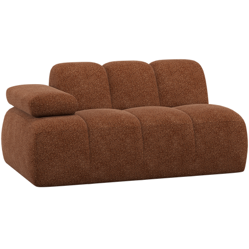 WOOOD 1,5-zits element bank arm links Mojo - Wollig - Roestbruin - 74x164x97 - vtwonen shop