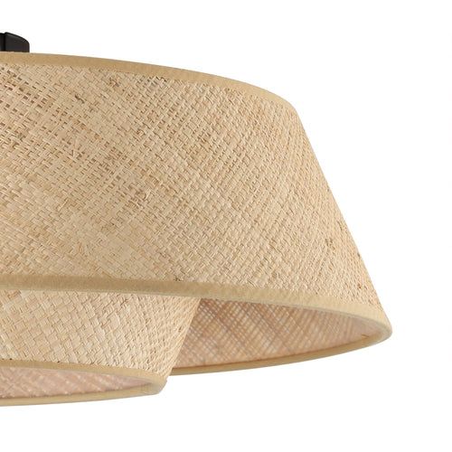 EGLO plafondlamp Marford - e27 - ø 50 cm - zwart/natuur/raffia - vtwonen shop