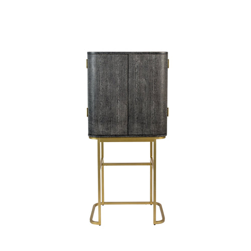 Bold Monkey Ava Morgana kast/ drankkast/ wijnkast slangenleer - Grijs - vtwonen shop