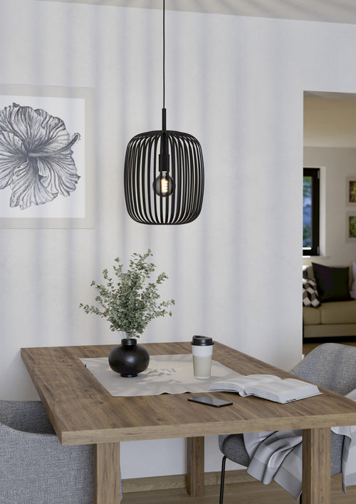 EGLO hanglamp Romazzina - e27 - ø 32,5 cm - zwart/geelkoper