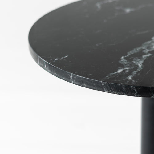 Kick bijzettafel Marble rond hoog - Zwart - vtwonen shop
