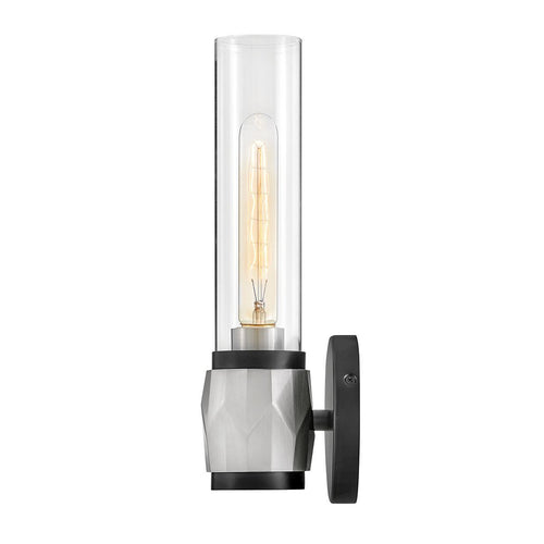 Badezimmer-Wandleuchte Modern Schwarz, Nickel gebürstet IP44 1x E27