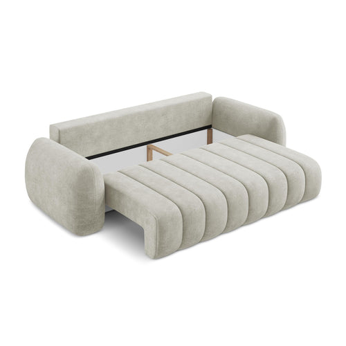 LaMiaSofa 3-zits slaapbank Ginosa - chenille stof - parel - 266x121x95