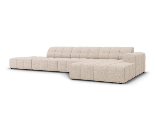 Cosmopolitan Design rechter hoekbank Chicago 5-zits, chenille beige - 167x348x78cm