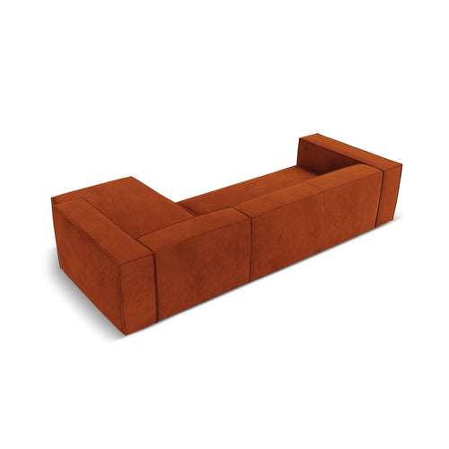 Cosmopolitan Design - Rechter hoekbank Turin 5-zits, structurele stof terracotta - 173x290x68cm