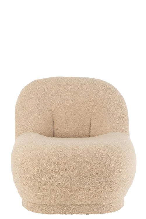 J-Line zetel Teddy Bouclé - textiel - beige