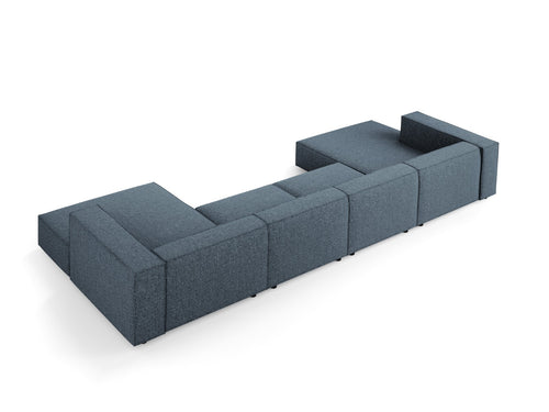 Cosmopolitan Design Panoramische bank Arendal 6-zits, chenille, koningsblauw - 166x364x70cm