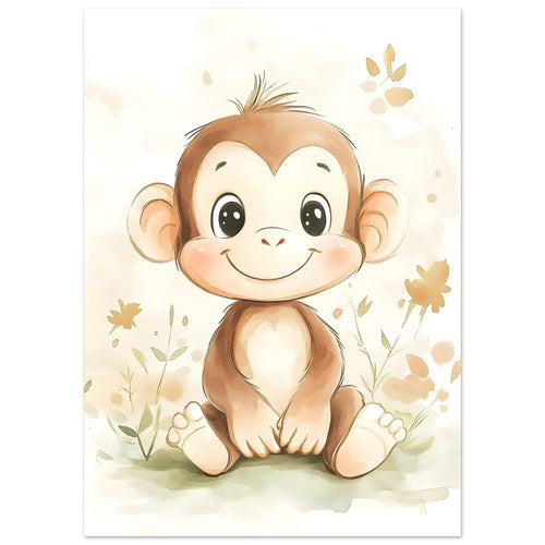 Artfulprints  Baby aap   poster 50x70 cm - vtwonen shop