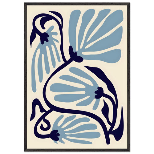 Artfulprints Poster met Lijst Matisse – Ode to a turquoise flower   - 70x100 cm - Turquoise