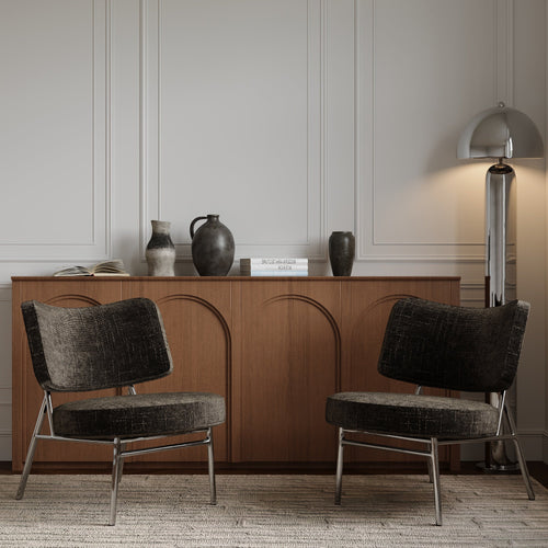 Sia Home - Fauteuil IGGY - Fluweel weefsel - Expresso bruin - 60cm - vtwonen shop